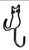 Franklin Brass Cat Wall Hook in Flat Black 6.6 Inches Tall FBWCAT-FB-C