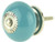 Aqua Blue Ceramic Knob w/ Nickel Rosette - 1 1/2"