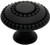 Knob Double Beaded Design 1-3/8" Flat Black L-PBF808Y-FB-C