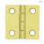 Pair of Butt Hinges Brass Plated 1" X 1" Square H0425-AG-PB-U