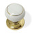 Large White Ceramic Knob, With Gold Ring 1-3/8" Dia. LQ-P59011C-W-C