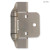 Pair 1/2" Overlay Semi-Wrap Satin Nickel Hinges L-H01915C-SN-O