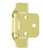 Pair 1/2" Overlay - Partial Wraparound Hinge - Brass LQ-H01915C-BP-O