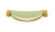 handle, Curved brass plated metal with Ivory plastic 3" c-c P11-P1704