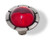 Ruby Red Glass Lilly & Brushed Satin Pewter Knob 1 1/4"