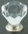 Small Diamond Cut Acrylic Knob Satin Nickel Base - 1 1/16" K39-TP601-SN