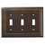 Brainerd - Liberty Triple Switch Architectural Wall Plate - Walnut