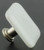 American Handcrafted White Glass Knob w/ Satin Nickel - 1 1/2"