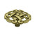 Antique Brass Weave Pattern Cabinet Knob - 1 1/2"