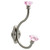 Satin Nickel Hook with Pink Acrylic Accent Knobs