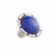 Sapphire Glass Lilly & Brushed Satin Pewter Knob 1-1/4"