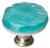 Glacier aqua round knob with satin nickel base