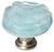 Glacier light aqua round knob with satin nickel base