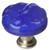 Glacier cobalt round knob with satin nickel base