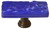 Skinny Glacier cobalt long knob with oil rubbed bronze base