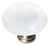 Cirrus white round knob with satin nickel base