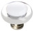 Reflective white round knob with satin nickel base