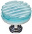 Reed light aqua round knob with polished chrome base