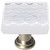 Honeycomb white knob with satin nickel base