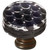 Honeycomb black round knob with oil rubbed bronze base