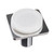 Geometric round white on square polished chrome knob