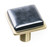 Geometric square irid black on square satin brass knob