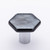 Hexagon irid silver black knob with polished chrome base