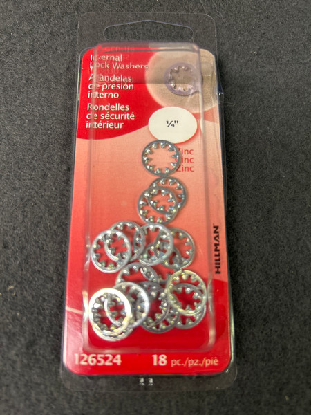(12 Pack) 1/4" Internal Lock Washers Zinc Plated 18-pcs