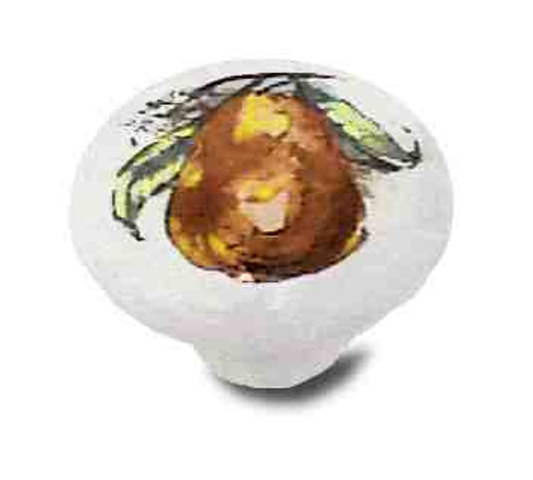 White Ceramic Knob with Painted Pear
L-P95715-PR-C