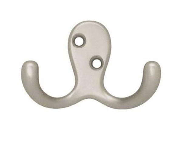 Liberty 2-Pack of  Double Prong Robe Hook Satin Nickel 139603