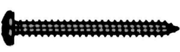 #7 X 1-1/2" Round Head Phillips Tapping Screw Flat Black  - Bag of 25 Screws