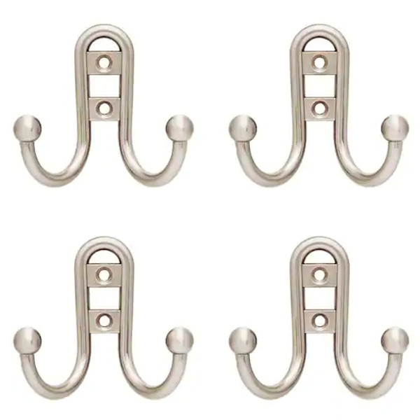 4-Pack Satin Nickel Storage/Utility Coat Hook B12090V-SN-C