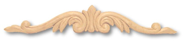 Birch Wood Applique - Decorative Crown 9-15/16" x 1-5/8"