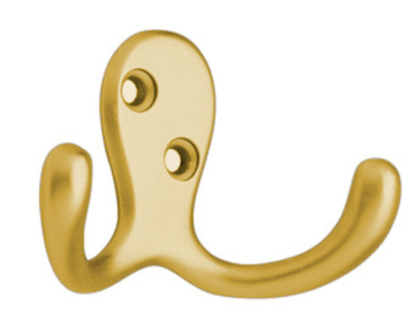 Bright Brass Double Hook 2-3/4" Wide H27-H315BP