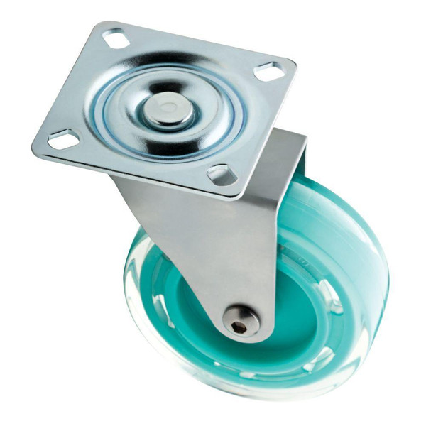3 in. Teal Swivel Plate Caster with 110 lb. Load Rating MRC002-DT-C