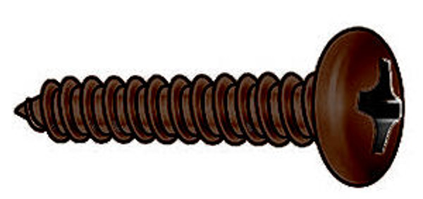 #8 X 5/8" Round Head Phillips Antique Copper Plated - Bag of 25 Screws