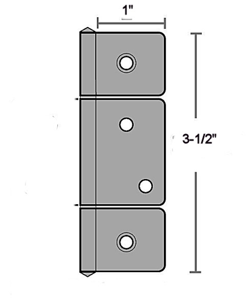 Flag Hinge 3-Leaf Bi-Fold & Shutter Brass Plated - 3 1/2"