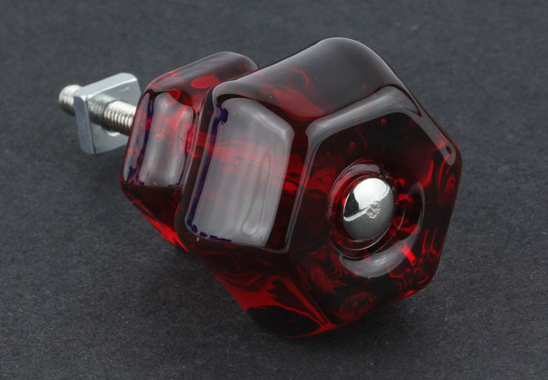 Antique Ruby Red Glass Knob - 1-1/2" K39-GK-4R