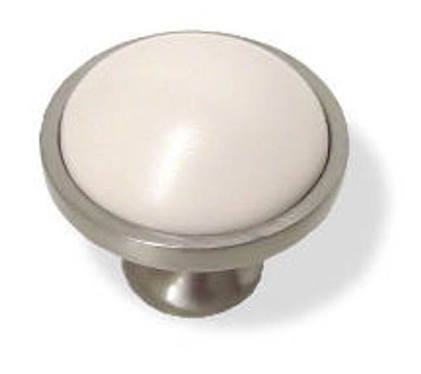 Light Almond Ceramic Knob W/ Satin Nickel Base LQ-PBF454Y-SND-C