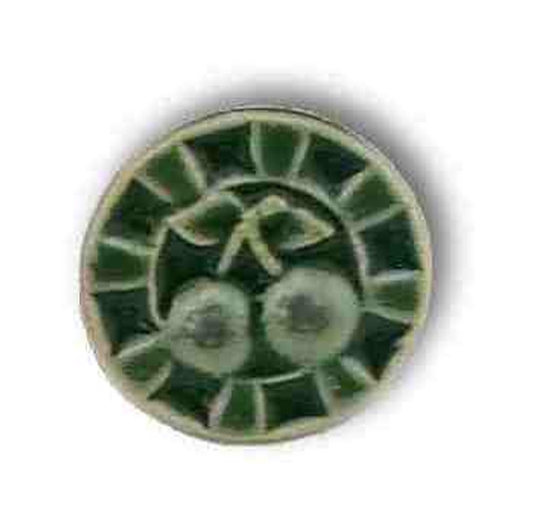 Ceramic Cherry Knob - Glossy High Relief Forest Green - 1-1/2"