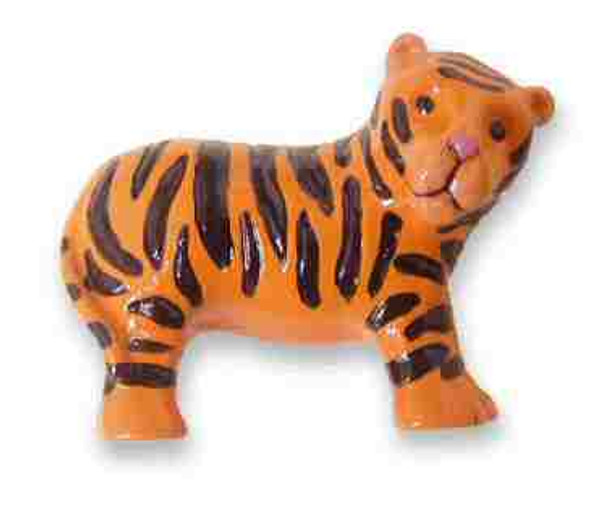 Orange And Black Hand Painted Tiger Knob 2" AM-CP9368-HP