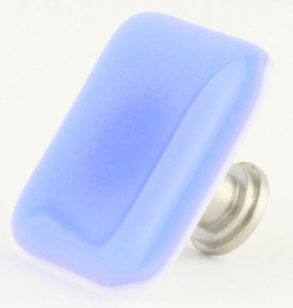 American Handcrafted Light Blue Glass Knob w/ Satin Nickel - 1 1/2"