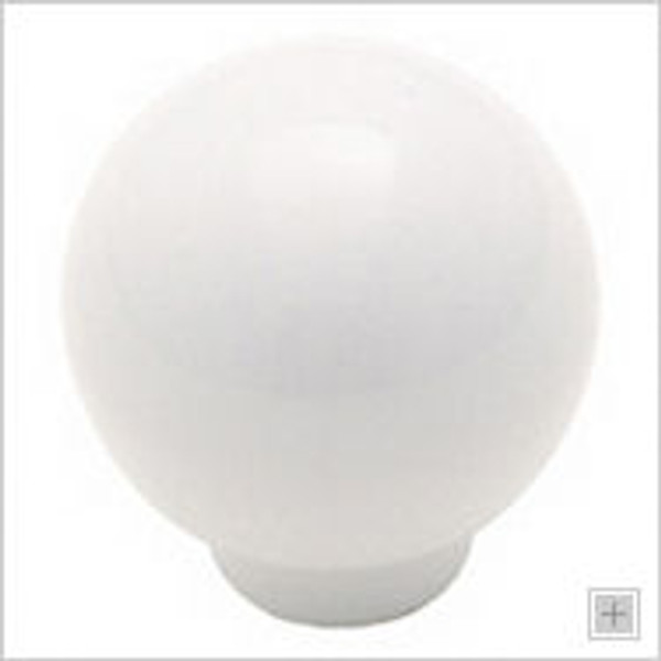 White Ceramic 1-1/4" Ball Knob  LQ-P95515C-W-C