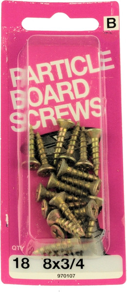 #8 x 3/4" Particle Board Screws - 18 Pack