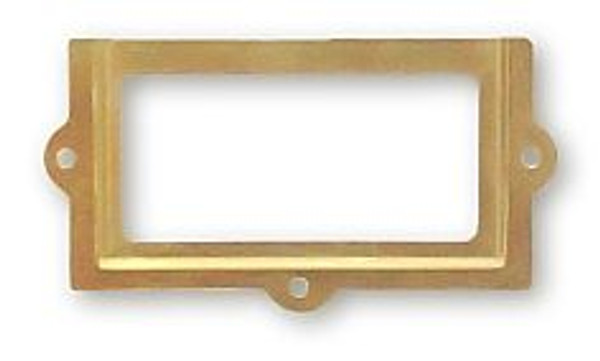 4-Pak Cabinet Label Holders 1-3/8" X 2-5/8" Brass Plated With Nails LQ-0741XC
