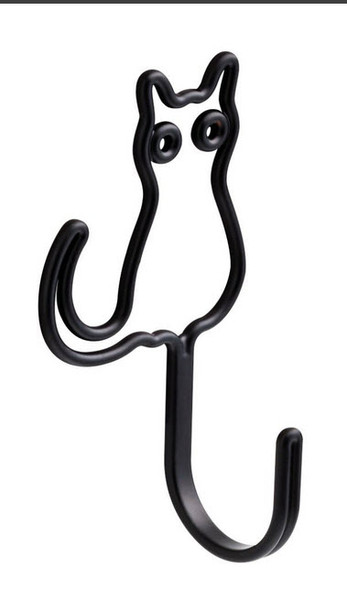 Franklin Brass Cat Wall Hook in Flat Black 6.6 Inches Tall FBWCAT-FB-C