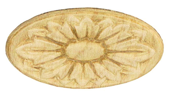 Birch Oblong Flower Medallion Applique 2-3/8"