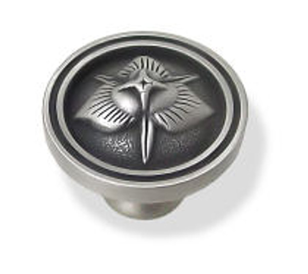 Betsy Field  Orchid Brushed Satin Pewter Knob 1-1/2" L-PBF391Y-BSP-C7