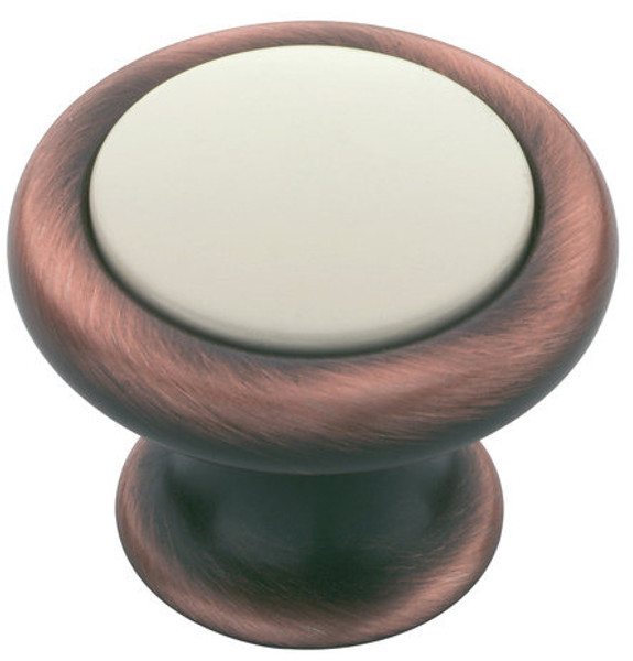 Francesca Collection Knob - Satin Bronzed Copper & Ivory - 30mm L-P49001-206-C