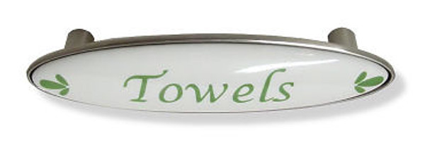 Satin Nickel Towel handle With White Ceramic Center LQ-PBF604Y-SAG-C